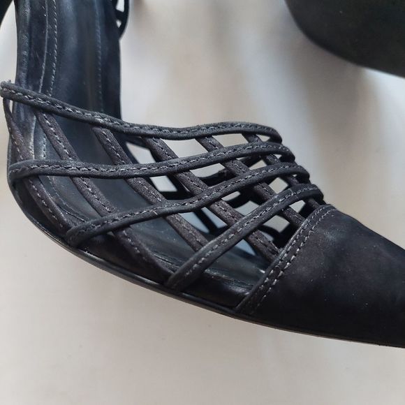 SCHUTZ Caged Suede Close Toe Pumps - Picture 5 of 14